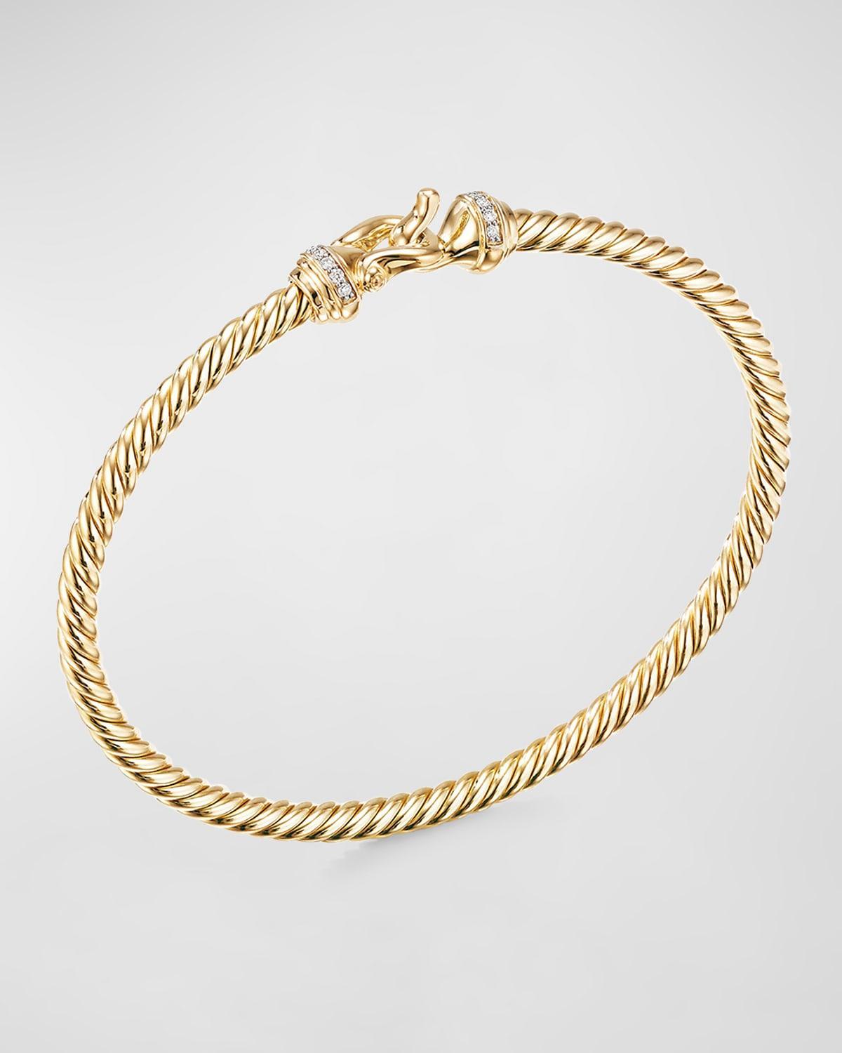 David Yurman Buckle Bracelet in 18K Yellow Gold with Diamonds, Small Product Image