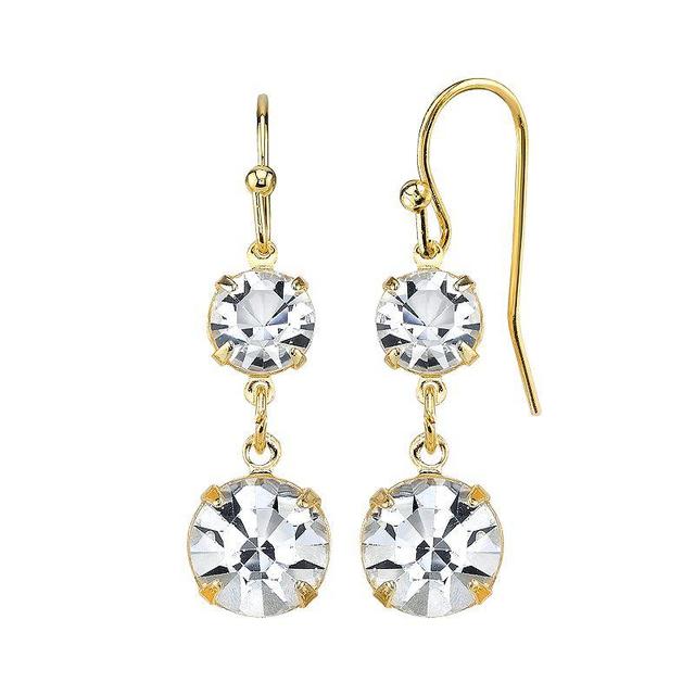 1928 Crystal Gold Tone Drop Earrings, Womens Product Image