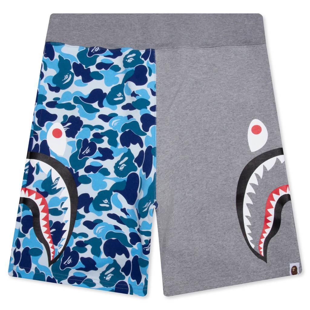 Abc Camo Side Shark Sweat Shorts - Blue Male Product Image