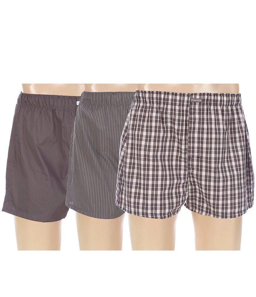 Calvin Klein Glen Plaid Woven Boxers 3-Pack Product Image