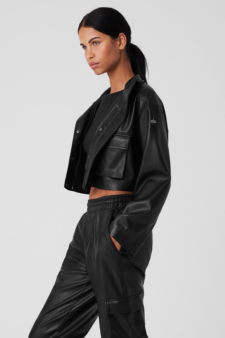 Faux Leather Power Hour Jacket - Black Product Image