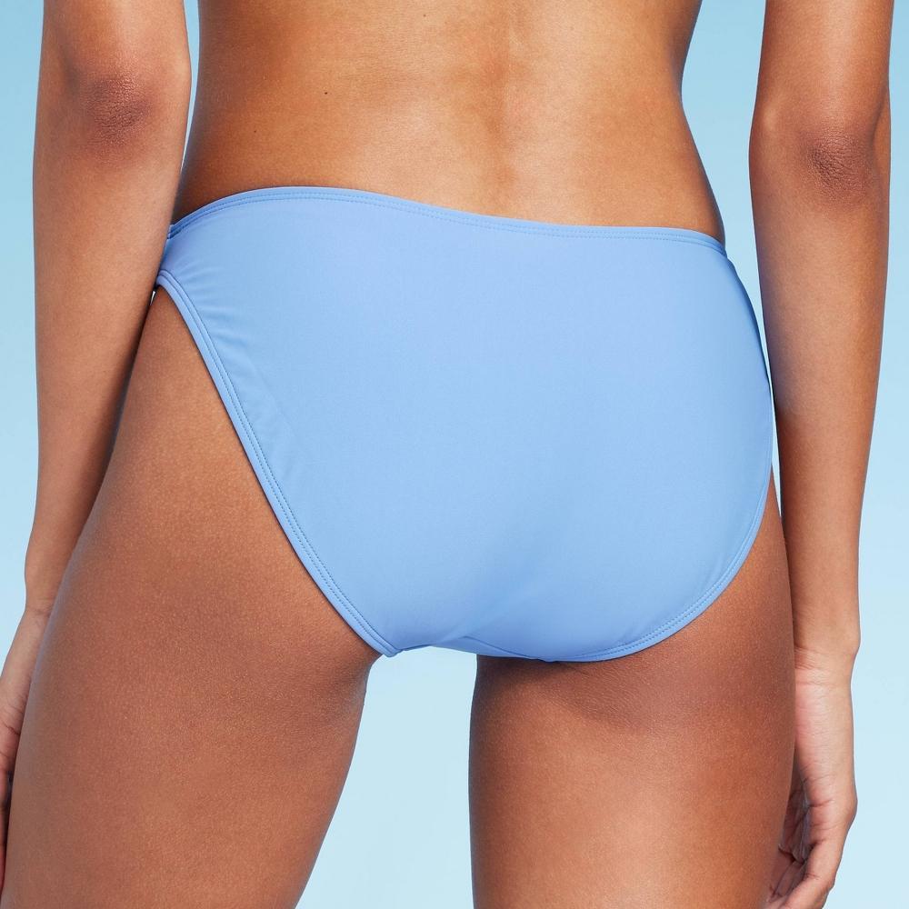 Womens Low-Rise High Leg Medium Coverage Bikini Bottom - Shade & Shore Blue Product Image