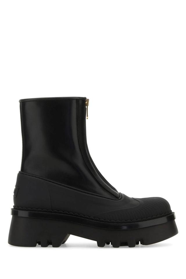 Chloe Woman Black Leather Raina Ankle Boots Product Image