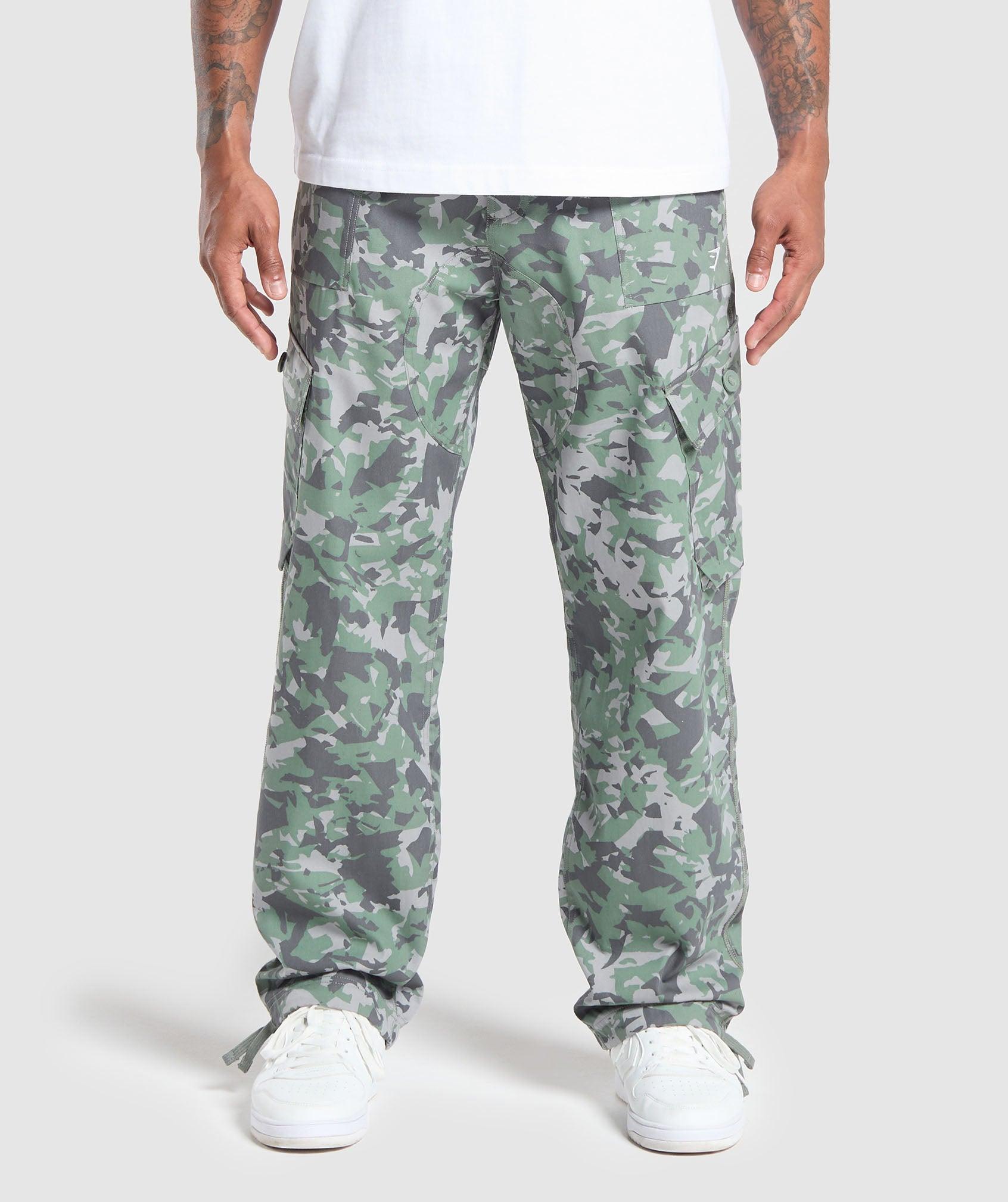 Camo Print Woven Cargo Pants Product Image