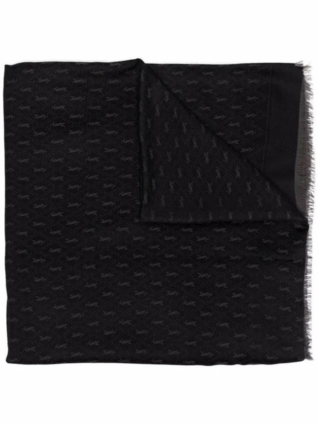 Monogram Large Rectangular Scarf In Blackdgrey Product Image