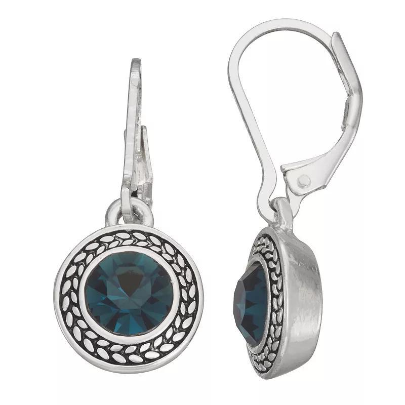 Napier Silver Tone Denim Blue Drop Earrings, Womens Product Image