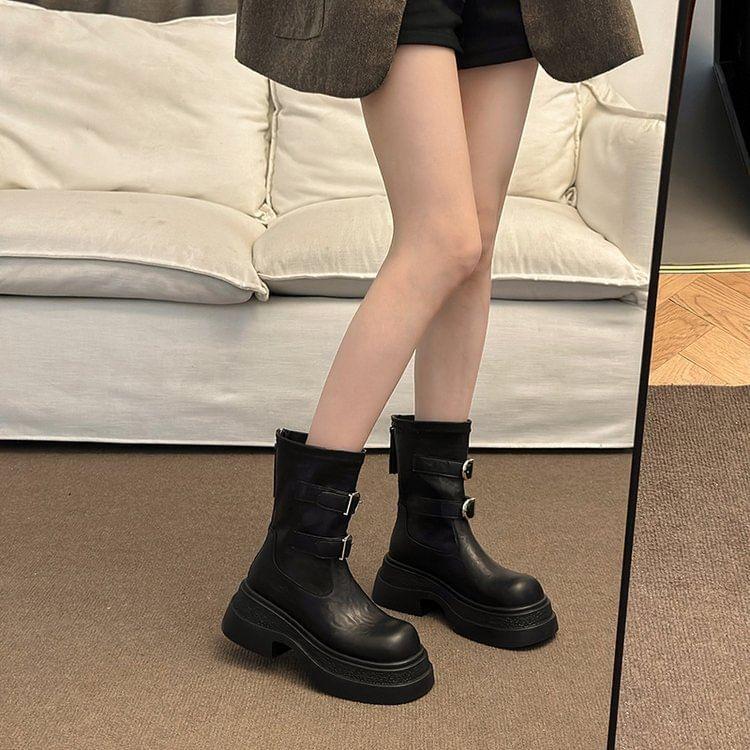 Platform Buckled Short Boots product image