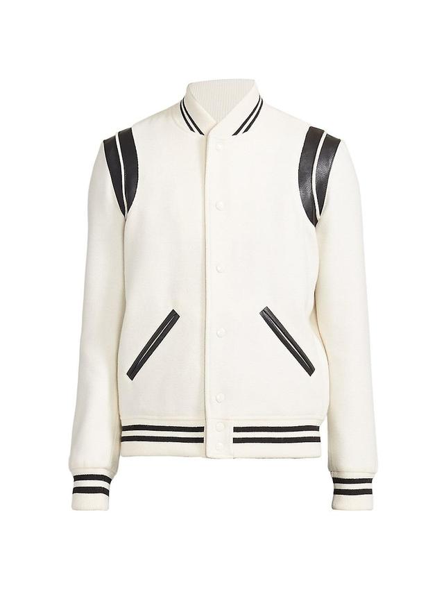 Mens Banded Teddy Varsity Jacket Product Image