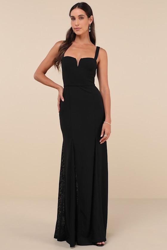 Flawless Concept Black Sleeveless Lace A-Line Maxi Dress product image