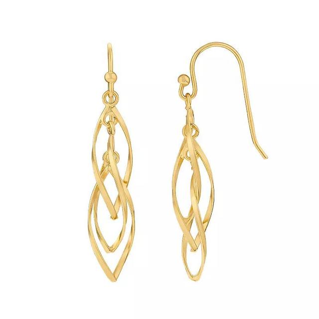 PRIMROSE 24k Gold Plated Corkscrew Drop Earrings, Womens, Yellow Product Image