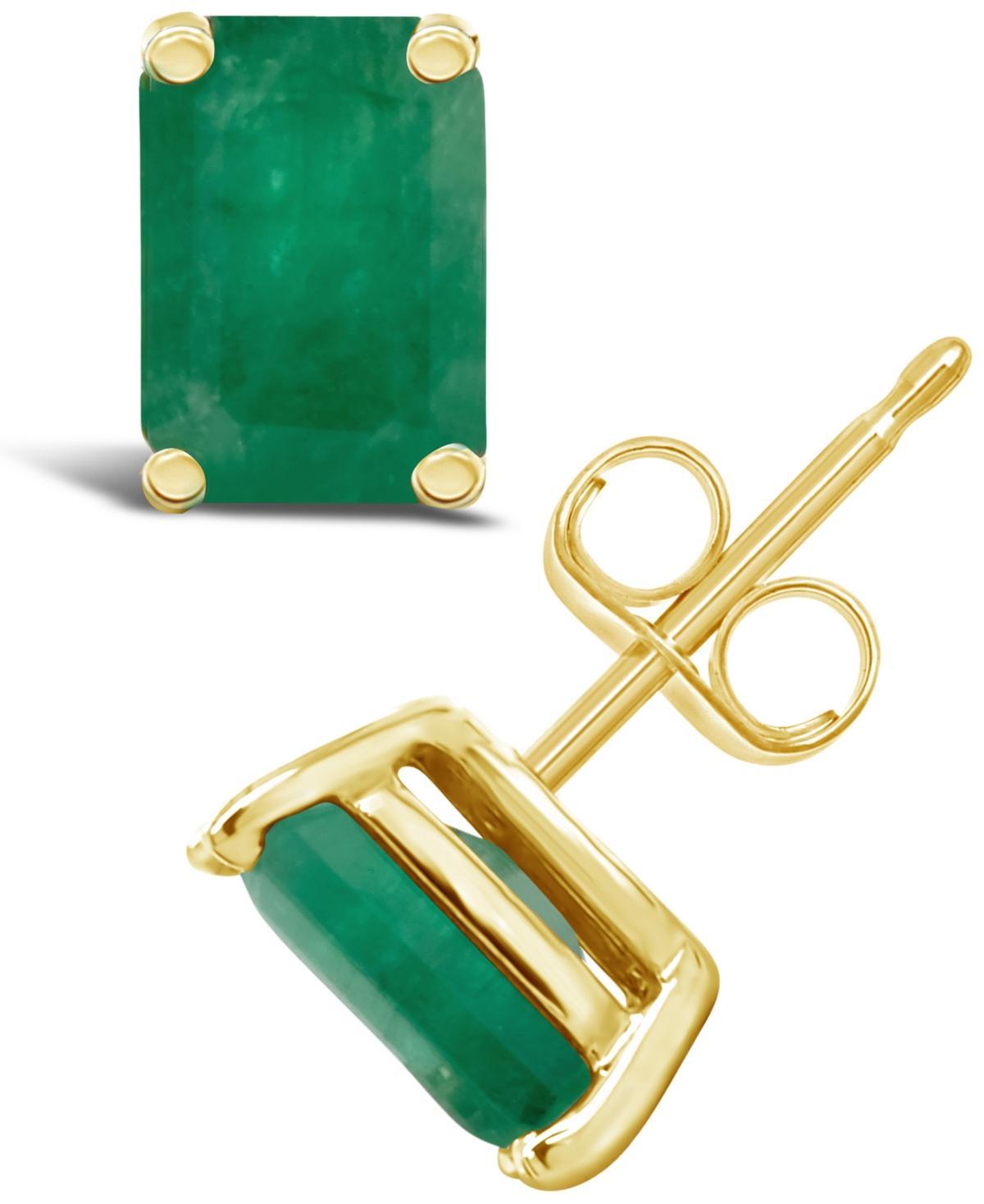 Celebration Gems 14k Gold Emerald Cut Emerald Stud Earrings, Womens, 14k Whgold Product Image