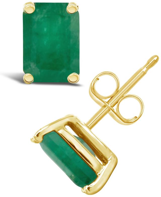 Celebration Gems 14k Gold Emerald Cut Emerald Stud Earrings, Womens, 14k Whgold Product Image