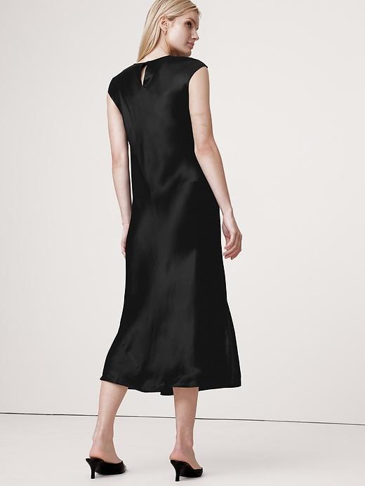 Bias-Cut Satin Midi Dress Product Image