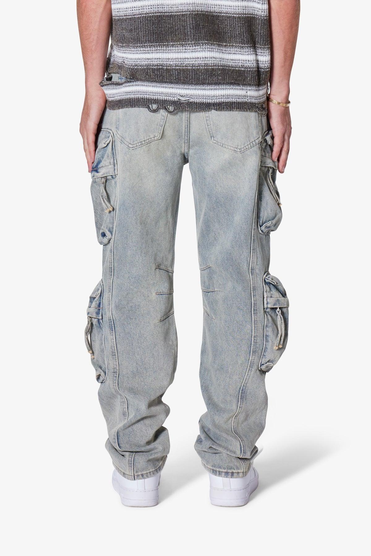 Wide Bellow Cargo Denim - Blue Product Image