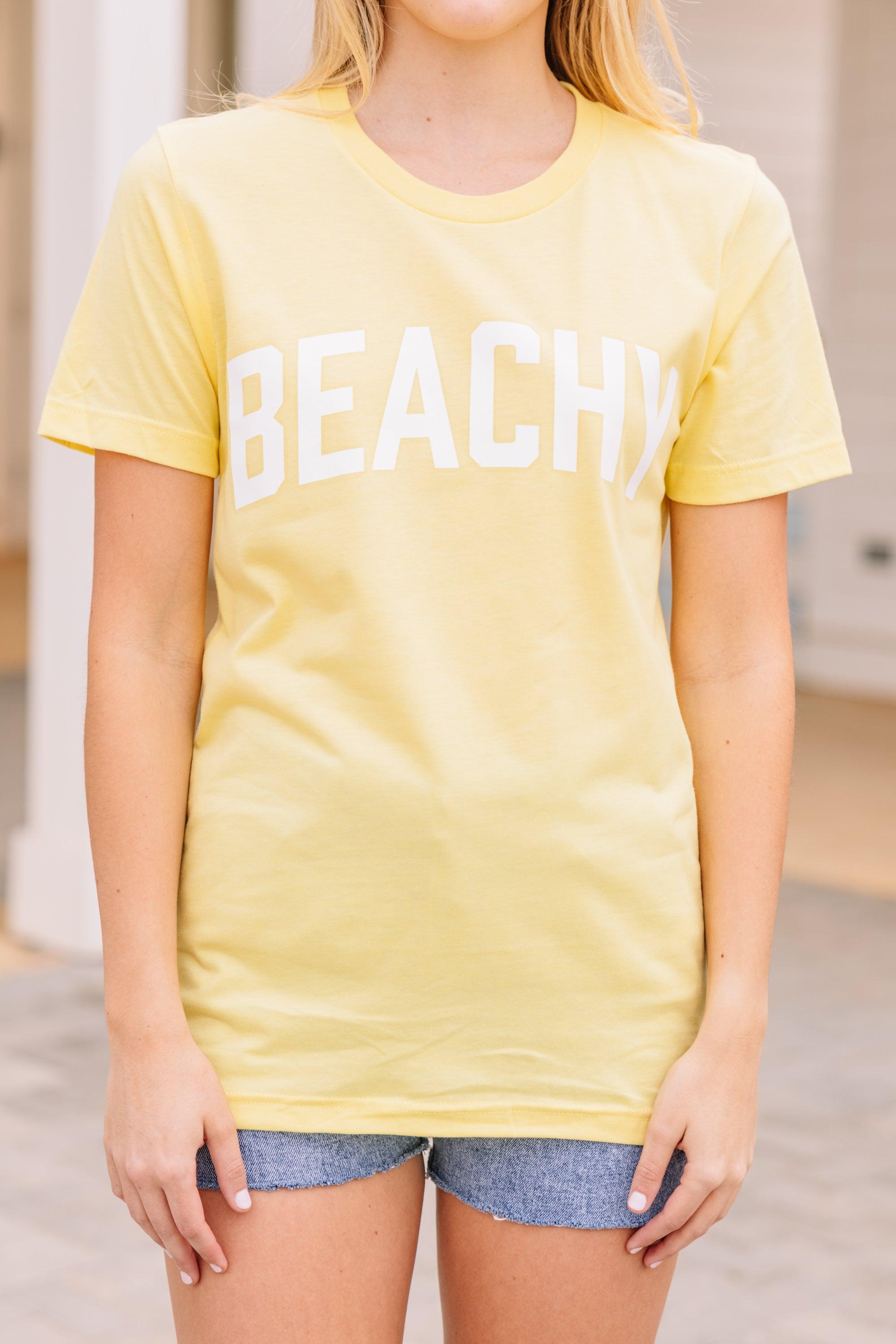 Feelin' Beachy Heather Yellow Graphic Tee Female Product Image