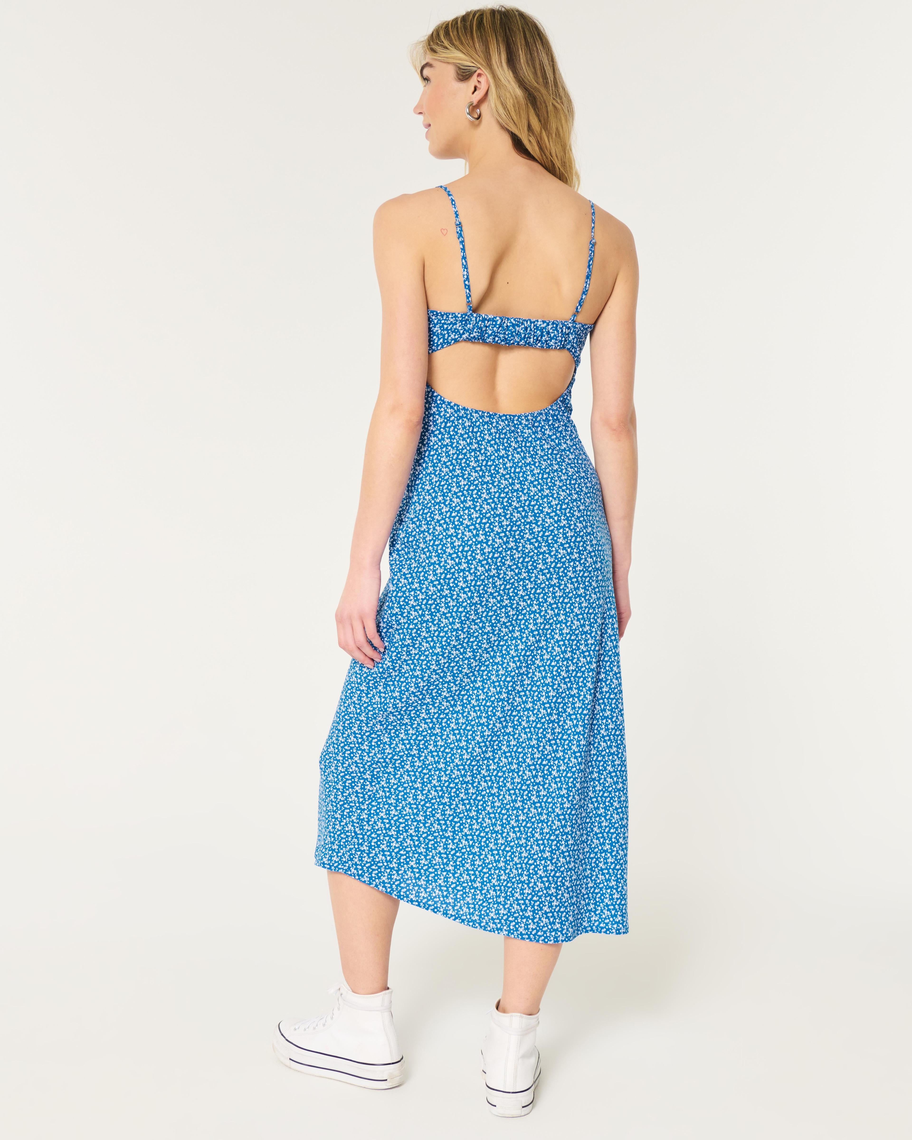 Crepe Open Back Midi Slip Dress Product Image