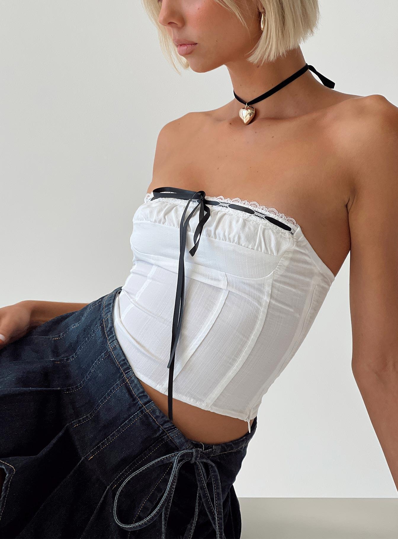 Elkin Strapless Top White Product Image