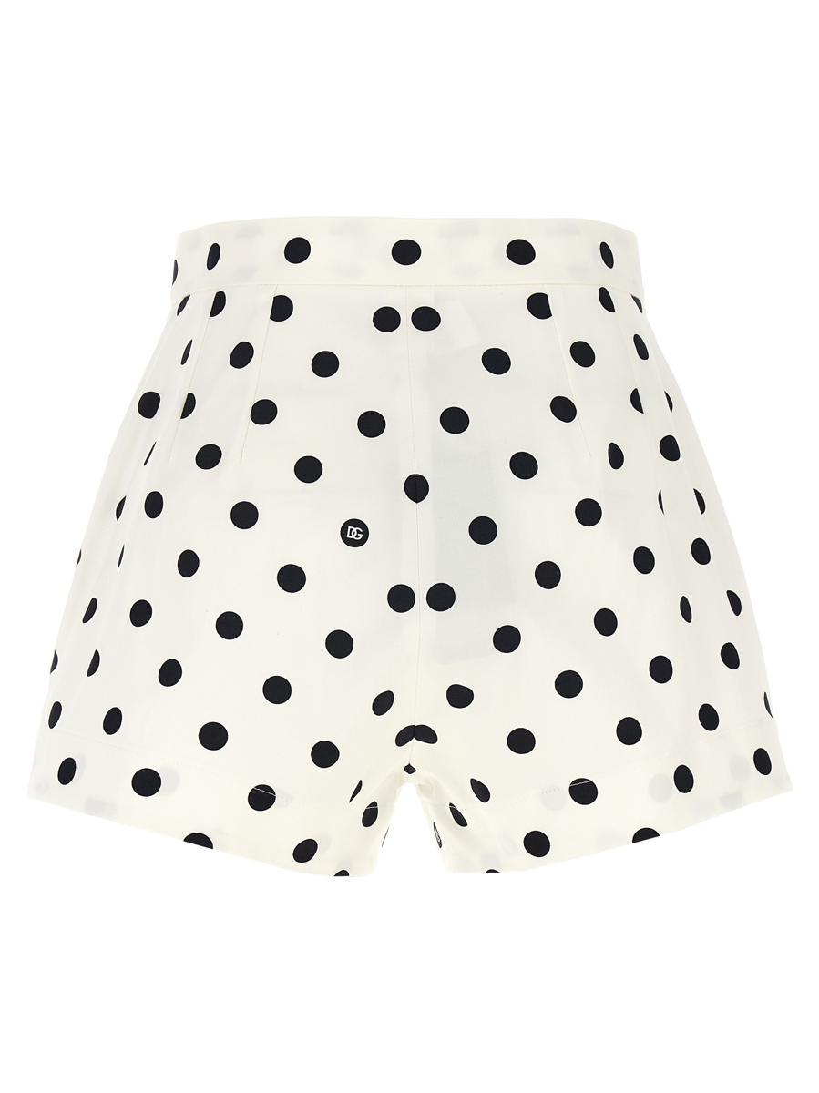 Dots Print Cotton Shorts In Blackwhite Product Image