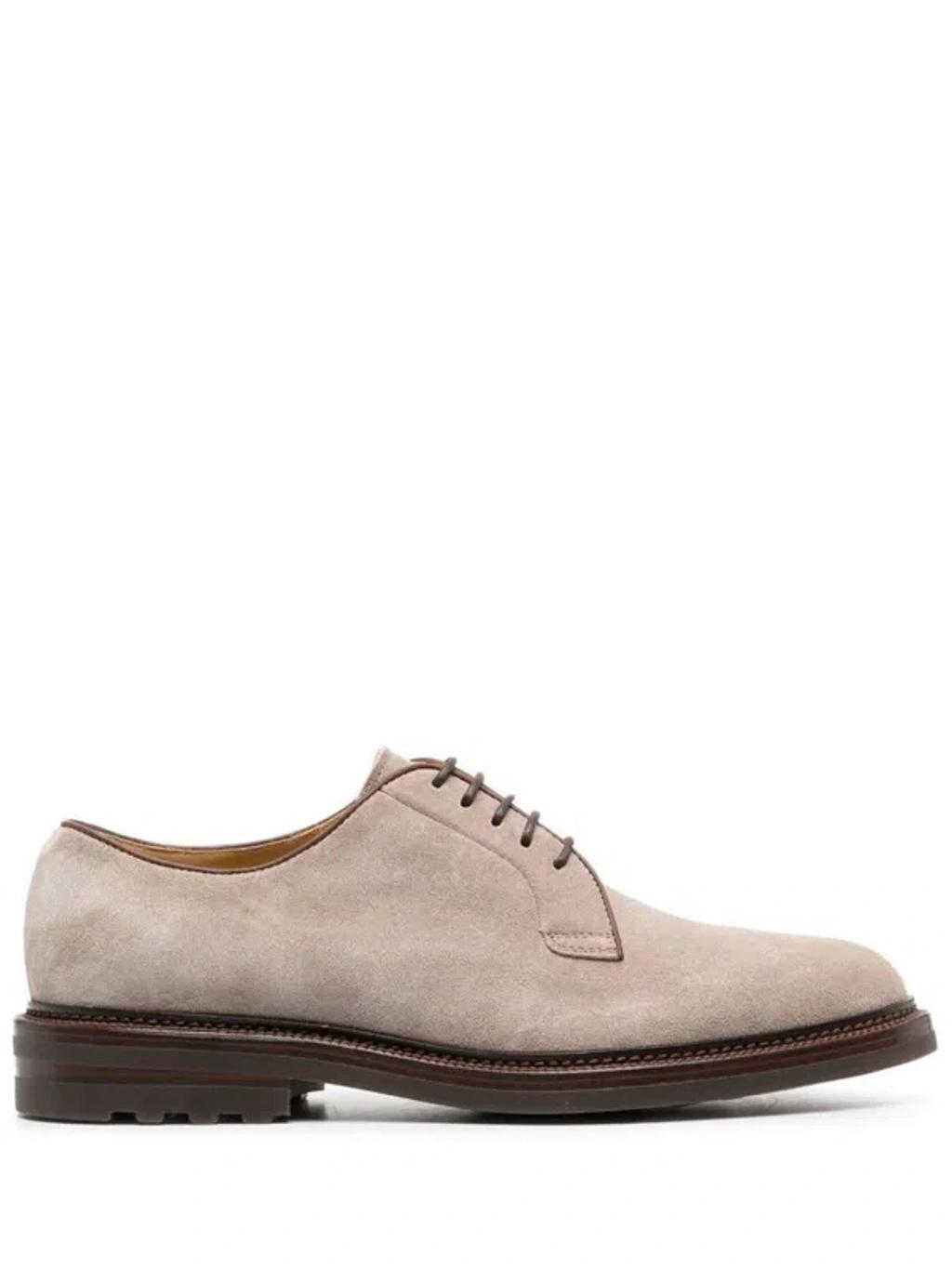 Laced Shoes In Beige Product Image