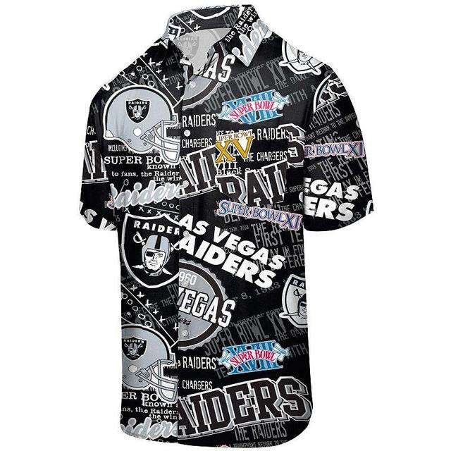 Mens FOCO Black Las Vegas Raiders Thematic Button-Up Shirt Product Image