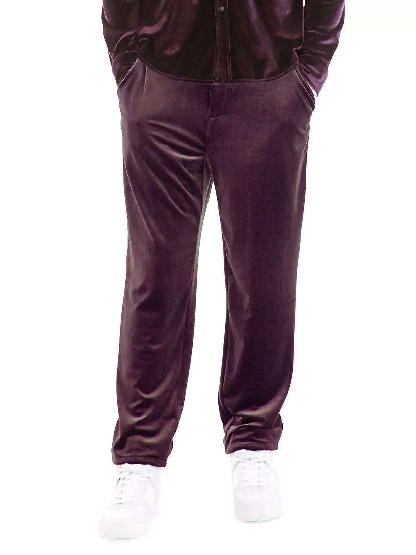 Velvet Flat-Front Pants Product Image