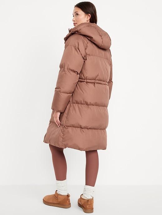 Water-Resistant Quilted Long Puffer Jacket Product Image