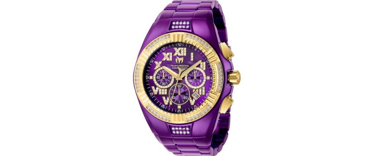 TechnoMarine Mens Tm-121235 Cruise Quartz Chronograph Purple Dial Watch - Purple Product Image