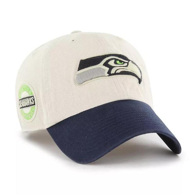 Mens 47 Cream/College Navy Seattle Seahawks Sidestep Clean Up Adjustable Hat Product Image