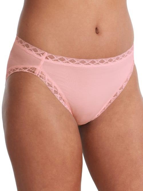 Natori Bliss Lace-Trim Cotton French-Cut Brief Underwear 152058 Product Image