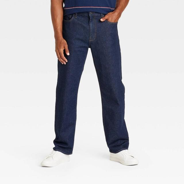 Mens Relaxed Fit Jeans - Goodfellow & Co Dark Wash 34x32 Product Image