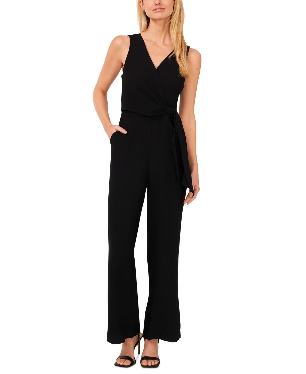 Women's Surplice V-Neck Side Tie Sleeveless Jumpsuit Product Image