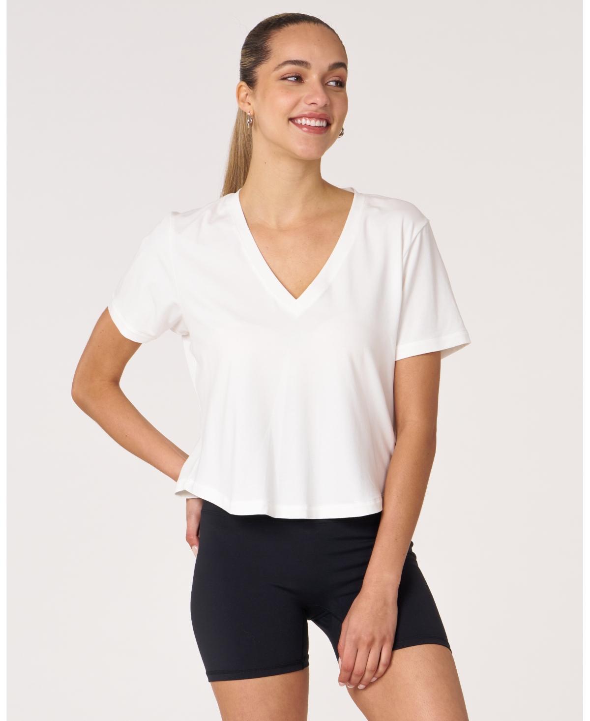 Rebody Active Womens Rebody Essentials V Neck Short Sleeve Top For Women Product Image