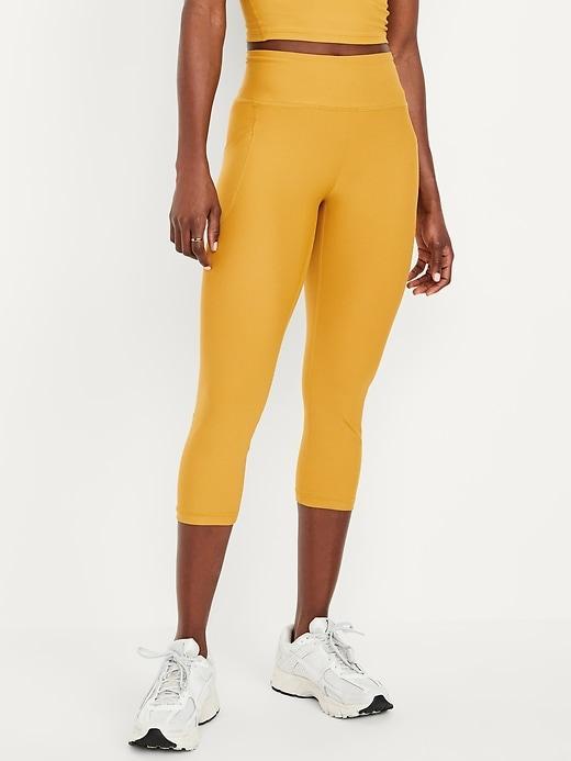 High-Waisted PowerSoft Crop Leggings Product Image