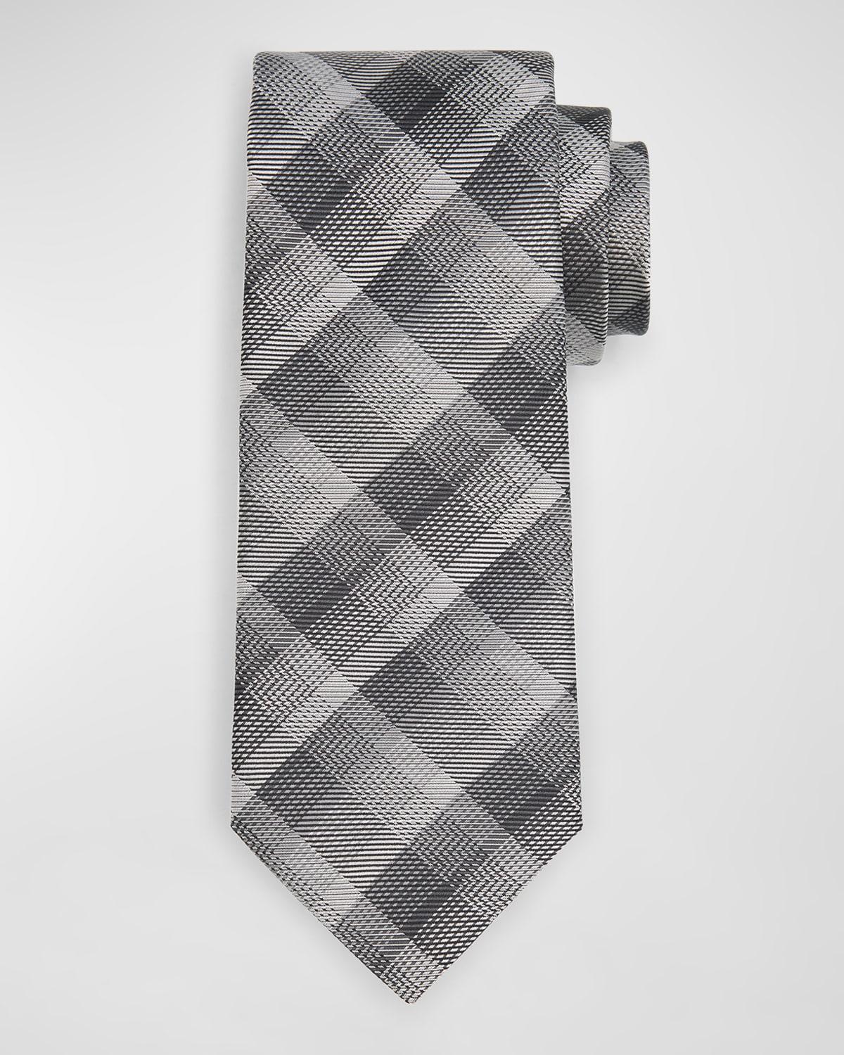 Mens Plaid Check Silk Tie Product Image