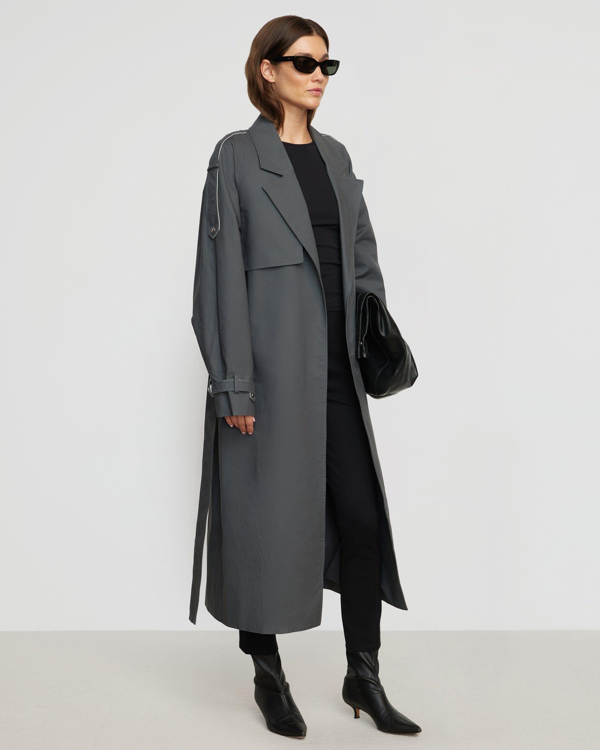 Rhea Contrast Trim Trench Coat Product Image