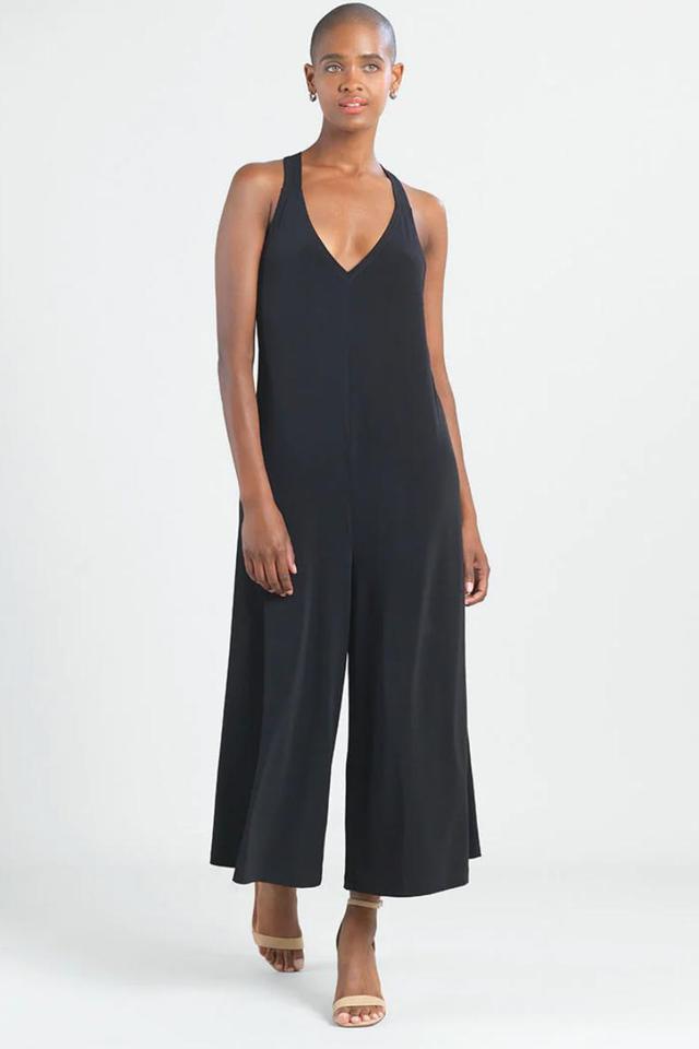 Cross Back Pull On Loose Flowing Soft Knit Jumpsuit Product Image