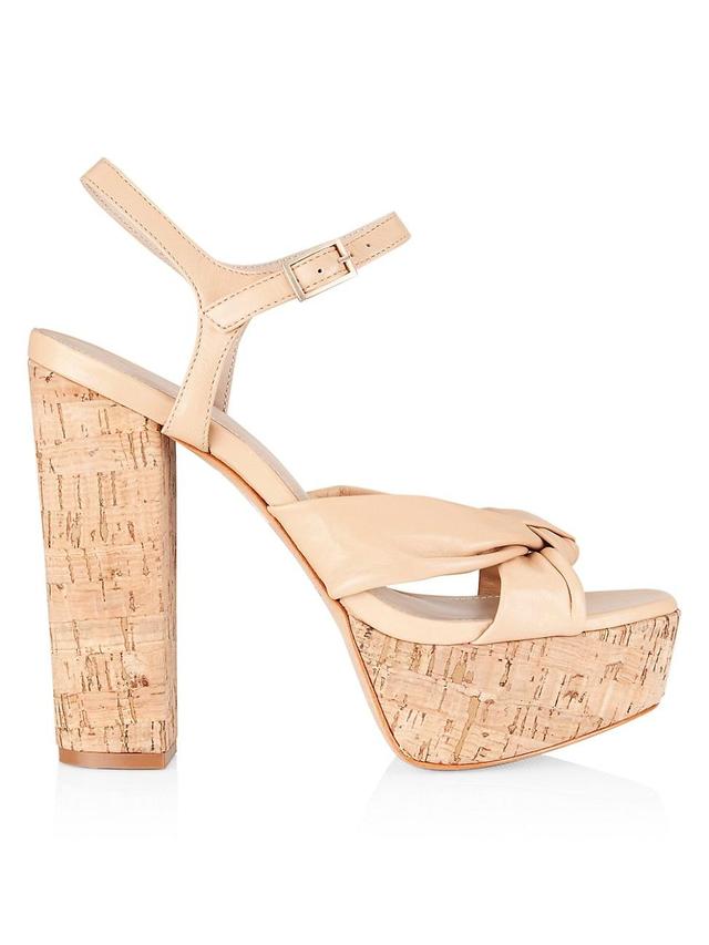 Womens COLLECTION Leather Cork Platform Sandals Product Image