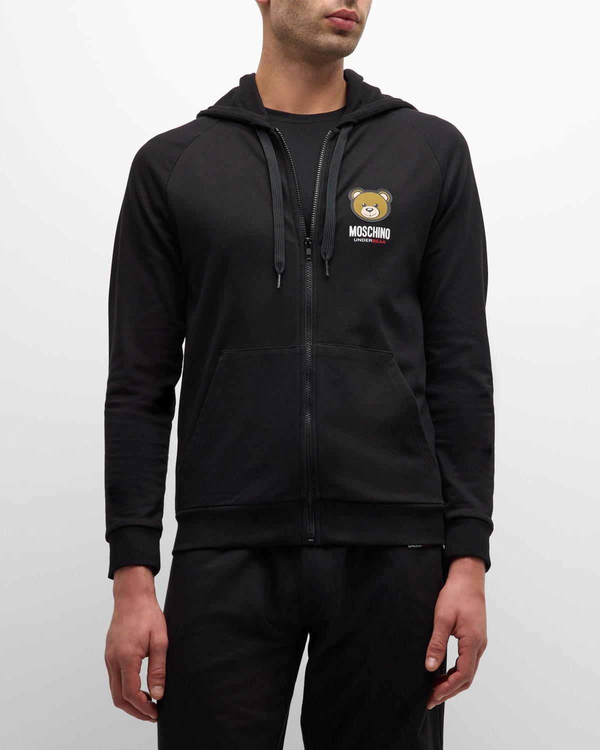 Mens Bear Logo Zip Hoodie Product Image