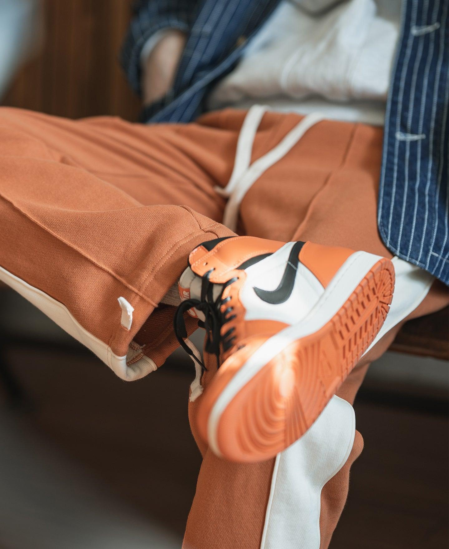 Classic Straight-Leg Striped Logo-Embroidered Cotton-Terry Sweatpants - Orange Product Image