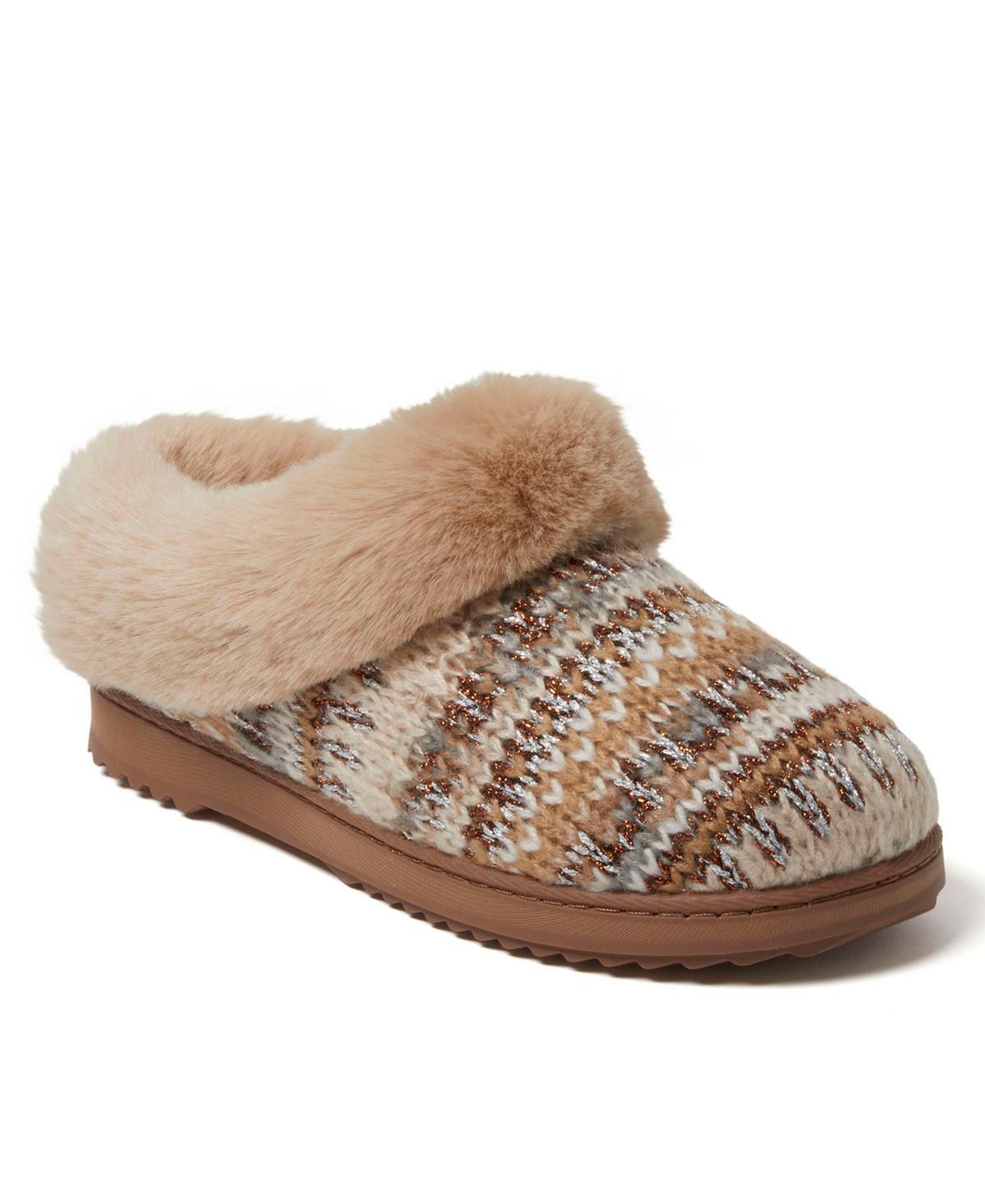 Dearfoams Hannah Festive Knit Womens Clog Slippers Product Image