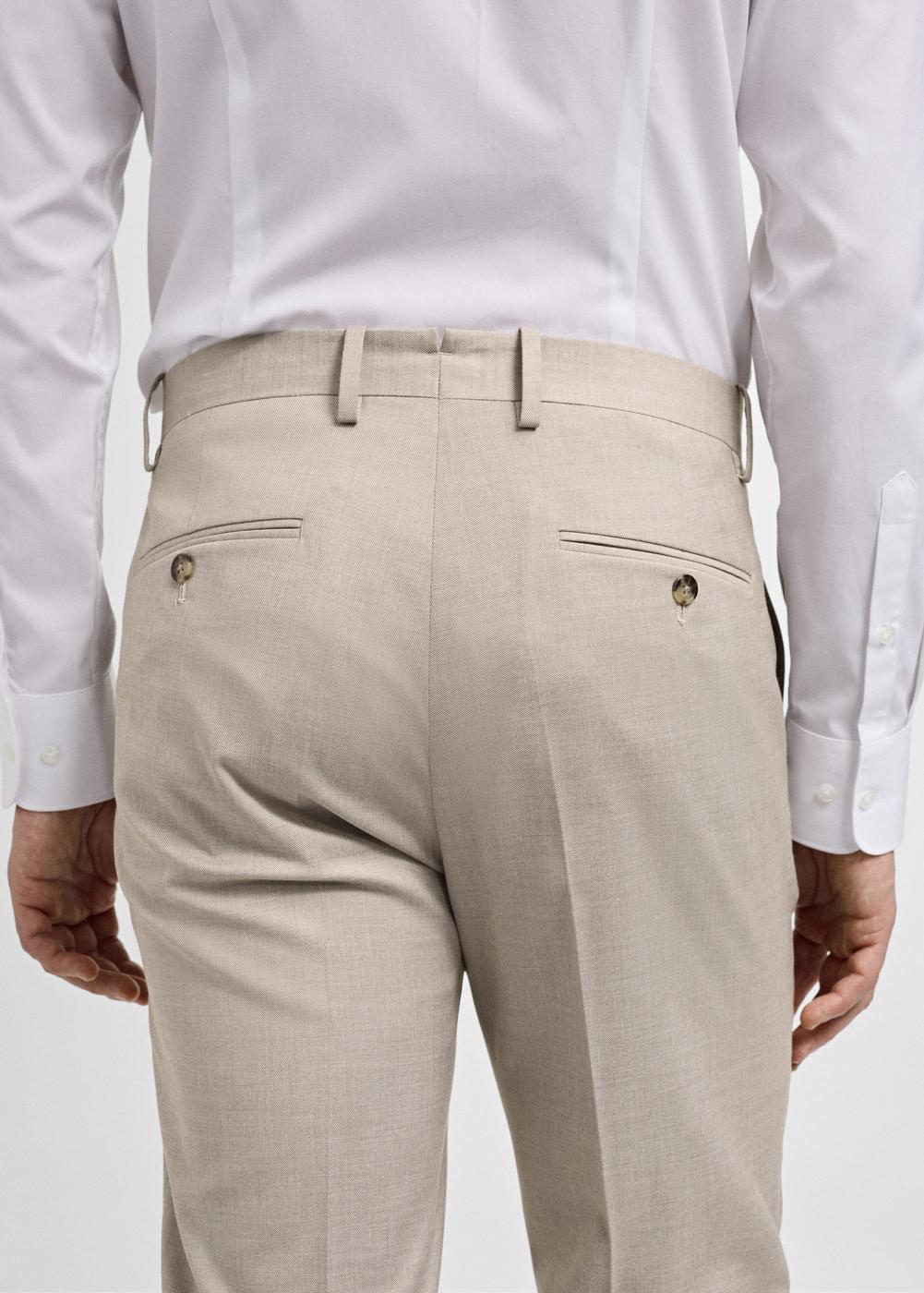 MANGO MAN - Stretch fabric slim-fit suit pants beigeMen Product Image