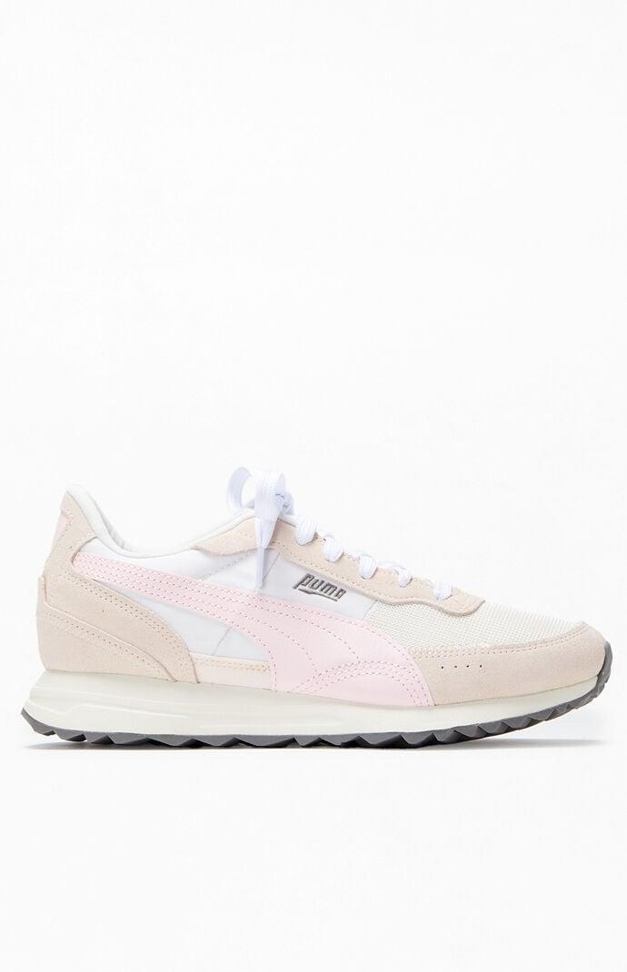 Puma Women's White & Pink Road Rider SD Sneakers in White/Pink - Product Image