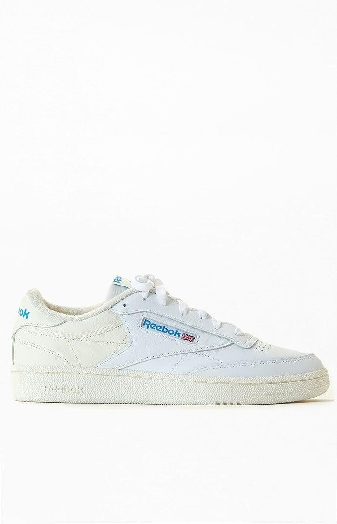 Reebok White & Blue Club C Vintage Shoes in White/Blue - Product Image