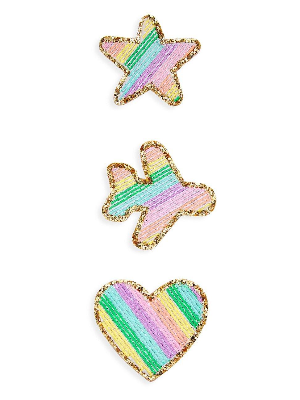 3-Pack Rainbow Glitter Icon Patch Product Image