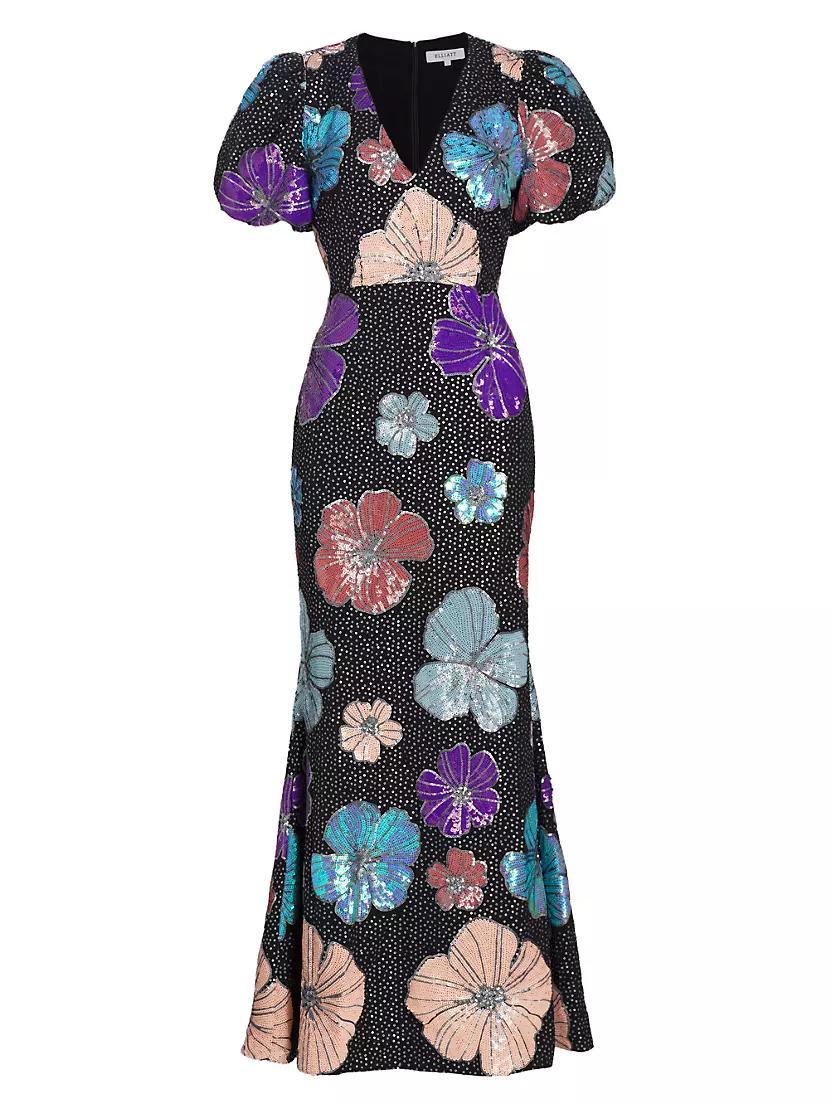 Resort Minka Floral Sequin Gown Product Image