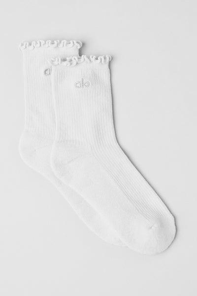 Women's Lettuce Edge Sock - White Product Image