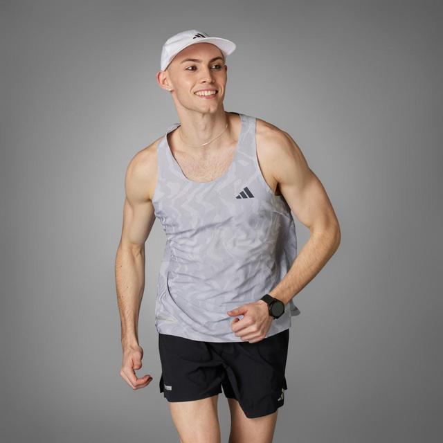 adidas Ultimate Engineered Running Singlet Halo Silver L Mens Product Image