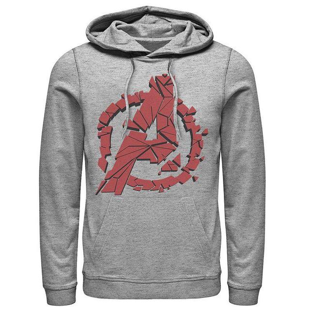 Mens Marvel Avengers Endgame Shattered Red Logo Graphic Hoodie Athletic Grey Product Image