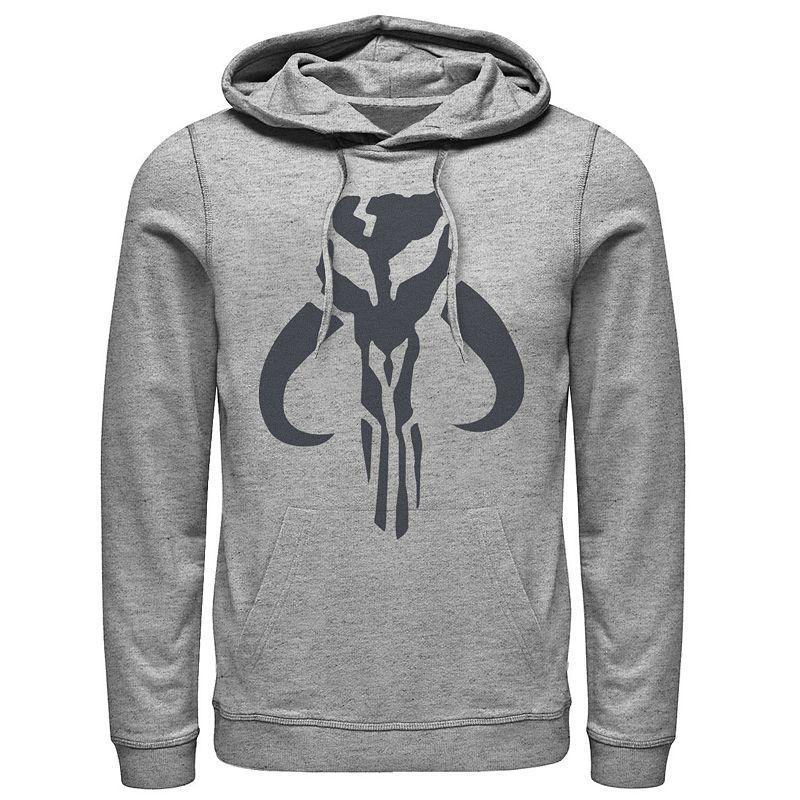 Mens Star Wars The Mandalorian Mythosaur Skull Logo Tee Athletic Grey Product Image