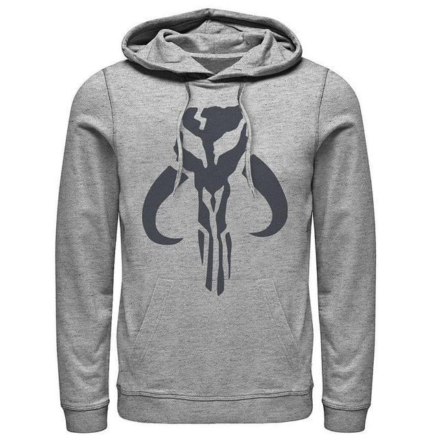 Mens Star Wars The Mandalorian Mythosaur Skull Logo Tee Athletic Grey Product Image